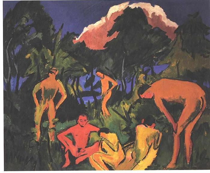 Ernst Ludwig Kirchner Nudes in the sun - Moritzburg oil painting picture